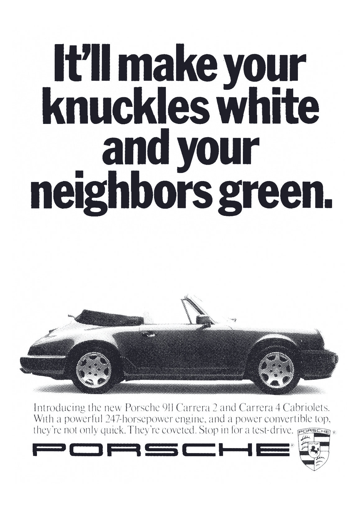 Poster alone  "Owning a Nissan or a Mitsubishi" Porsche 911